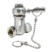 Robinet de douche robuste à fermeture automatique en laiton chromé sans plomb avec chaîne de tirage, raccords FIP 1/2 pouce