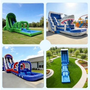 Outdoor Custom Luxury Commercial Pvc Big Water Slides <b>Inflatable</b> slip n Slides for Adults Commercial 20ft - Product Image 3