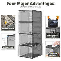 Organisateur de rangement pour chaussures en plastique DAYOOH, boîte de présentation transparente pliable pour baskets avec porte magnétique