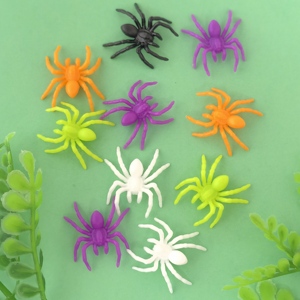 100 Uds pequeñas arañas de simulación de Halloween Mini juguetes de plástico resina Micro ornamento casa de muñecas muebles decoración del hogar 18*22mm - Product Image 2