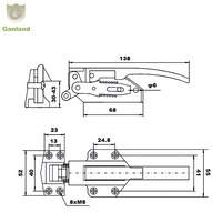 GL-18217 nouvelle serrure de loquet de poignée réglable pour les réfrigérateurs et les glacières commerciaux