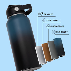 Bouteille d'eau isotherme en acier inoxydable de 32 oz avec bec verseur en silicone souple, gobelet de voyage à double paroi, sans BPA, anti-fuite - Product Image 5