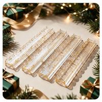 Support et poussoir pour tuiles de mahjong en acrylique doré de Noël, support de tuiles festonné de 20 pouces, accessoire transparent pour mahjong, ensemble de fête