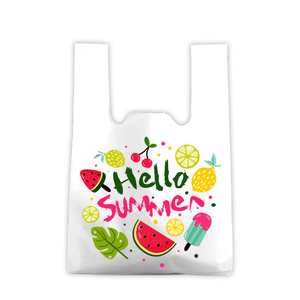 Supermarket Customize <b>Compostable</b> Biodegradable Reusable Grocery Store Tote Plastic Shopping Carry Out T-Shirt <b>Bag</b> With Logos - Product Image 1