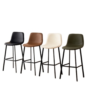 Hiện đại Bar ghế PU da nhà bếp ăn sáng barstool truy cập armless ghế đen sắt nghệ thuật footrest cơ sở Vàng Bar Phân - Product Image 3