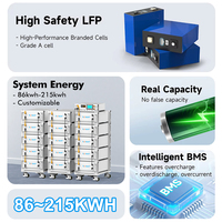 Paquete de Baterías Solares de Litio de Alto Voltaje para Montaje en Rack, 51.2V 280ah 314ah, Baterías de Iones de Litio para Almacenamiento de Energía 100kwh 200kwh