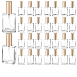 In Stock 30ML 50ML 100ML Glass Luxury Flat Square Transparent Perfume Spray Bottle With Screw Lid for <strong>Pefume</strong> <strong>Packaging</strong> Wholesale - Product Image 1