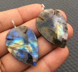 Labradorite naturelle pierres précieuses bleu feu facettes poire forme perles pendentif 925 argent Sterling breloques femmes bijoux - Product Image 3