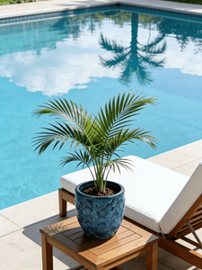 Maceta de Cerámica con Relieve Azul Turquesa Degradado Estilo Vintage Americano, Textura de Panal, Ecológica, Duradera, para Interiores - Product Image 6