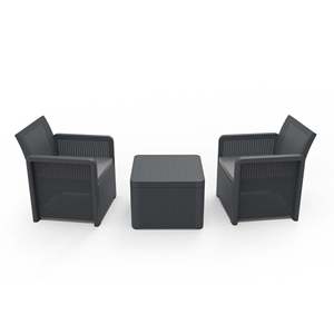 Set da giardino con contenitore - Poltrone e tavolo Nassau Tte-Tte in plastica riciclata - Product Image 1