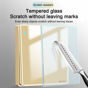 ラグジュアリー16A英国電気パワーライトスイッチ1/2/<span class=keywords><strong>3</strong></span>/4ギャング1/2Wayウォールホワイト/グレー/ブラック/ゴールドプッシュボタンパネル強化13A 110V - Product Image 5