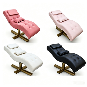 Lit de massage moderne et unique en forme de courbe rose pour salon de beauté, idéal pour les extensions de cils - Ensemble complet de mobilier - Product Image 6