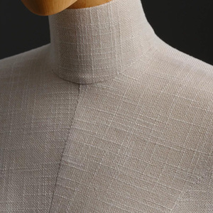 Abito a metà corpo per adulti Beige modello femminile manichino in tessuto di lino con braccia in <span class=keywords><strong>legno</strong></span> naturale e testa per la visualizzazione del panno - Product Image 5