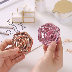 مرآة جيب صغيرة على شكل وردة، مرآة محمولة قابلة للطي ذات وجهين، مرآة تجميل شخصية مدمجة، أدوات مكياج، هدايا زفاف - Product Image 4
