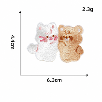 Patchs brodés mignons de lapins et d'ours, badges en tissu animaux de dessin animé en gros pour la décoration de vêtements, sacs et chapeaux