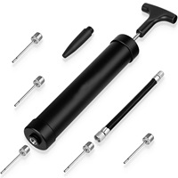 Pompe à air portable mini gonflable ActEarlier noire pour ballon de basket, ballon de football, ballon de yoga avec plusieurs embouts