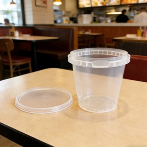 Conteneur alimentaire rond transparent en PP de 400 ml de qualité supérieure, bol en plastique portable pour la soupe à emporter et le stockage de desserts frais - Product Image 5