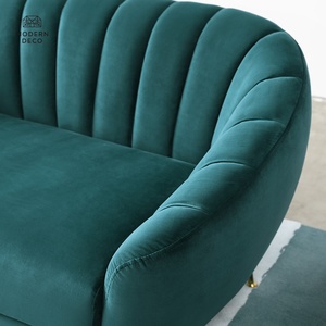 Fauteuil d'appoint HN-026 en velours vert rose capitonné couleur moutarde - Product Image 5