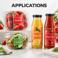 Étiquettes adhésives personnalisées imprimées pour aliments, impression couleur, découpe, finition brillante, étiquettes en rouleau pour emballage de produits