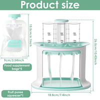 Station de préparation alimentaire réutilisable avec 5 sacs à presser, moulin à aliments pour bébé multi-usages, facile à nettoyer, écologique, pour aliments faits maison
