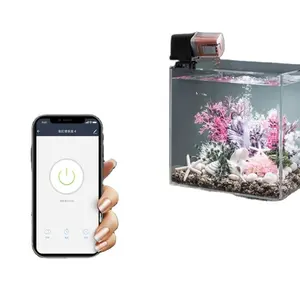 자동 수족관 어항 피더 타이밍/wifi 무선 스마트 폰 앱 지능형 스피커 플라스틱 수족관 및 액세서리