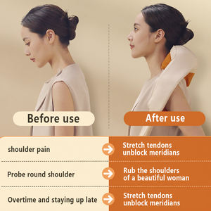 2025 modelo atualizado ombro e pescoço <span class=keywords><strong>massager</strong></span> com duplo efeito adicionando moxabustão carbono ameixa flor rolos - Product Image 4