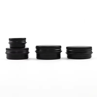 Pot cosmétique en aluminium noir mat, or et blanc, 15ml, 30ml, 50ml, 60ml, 100ml, 150ml, pot rond en métal avec couvercle à vis pour cire