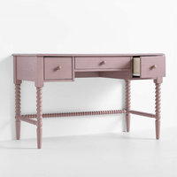 Bureau d'étude ergonomique en bois massif rose pour enfants et filles, table d'apprentissage pour la maison, ensemble de table d'écriture pour chambre d'enfant