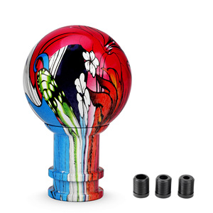 Poignée de levier de vitesse en acrylique pour voiture, rouge et blanc, ergonomique, ronde, pour véhicules à transmission manuelle - Product Image 1