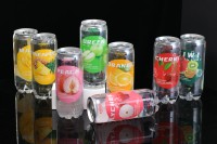 Boisson gazeuse en canette PET transparente de 350 ml, saveur fruitée, vente en gros, boisson RTD, certifiée HALAL ISO22000