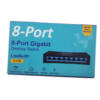 Conmutador de red Gigabit Ethernet de 8 puertos Escritorio No administrado 10/100/1000Mbps QoS Gigastandard 12 meses de garantía
