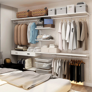 أرفف معدنية مثبتة على الحائط ، أرفف خزانة ، نظام خزانة ، منظم تخزين ، رف تخزين جداري لغرفة المرحاض - Product Image 1