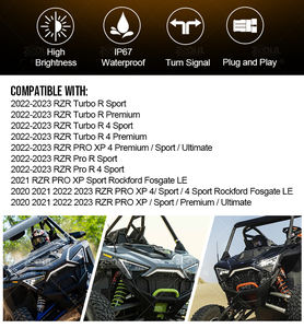 Accessoires ATV UTV feux diurnes fang feux d'accent avec clignotant ambre pour Polaris RZR <span class=keywords><strong>2020</strong></span> <span class=keywords><strong>pro</strong></span> - Product Image 2