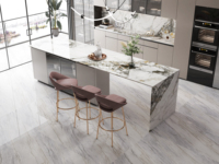Revêtement mural grand format en pierre frittée, 3 motifs continus KLA227 pour les projets de chambres et de villas de luxe