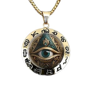 Collar con Colgante de Pirámide del Ojo que Todo lo Ve, Chapado en Oro, Aleación de Zinc, Símbolo Religioso, Unisex, Uso Diario, Cadena de Caja, Joyería - Product Image 1