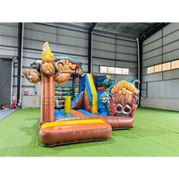 Château gonflable Hpfburg 5x4m sur le thème des chamanes, château gonflable pour enfants avec toboggan