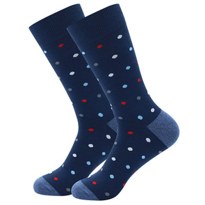 Venta al por mayor a granel de los hombres sobre la pantorrilla calcetines de vestir de gran tamaño EE. UU. 10-13 Polka Dot <span class=keywords><strong>Dark</strong></span> Stripes Calcetines de negocios para los hombres - Product Image 2