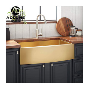 อ่างล้างจานแบบเดี่ยวขนาดใหญ่ทำจากสแตนเลสป้องกันรอยขีดข่วนผ้ากันเปื้อนแบบหลุมเดียวติดตั้งด้านหน้าแบบชามคู่ - Product Image 4