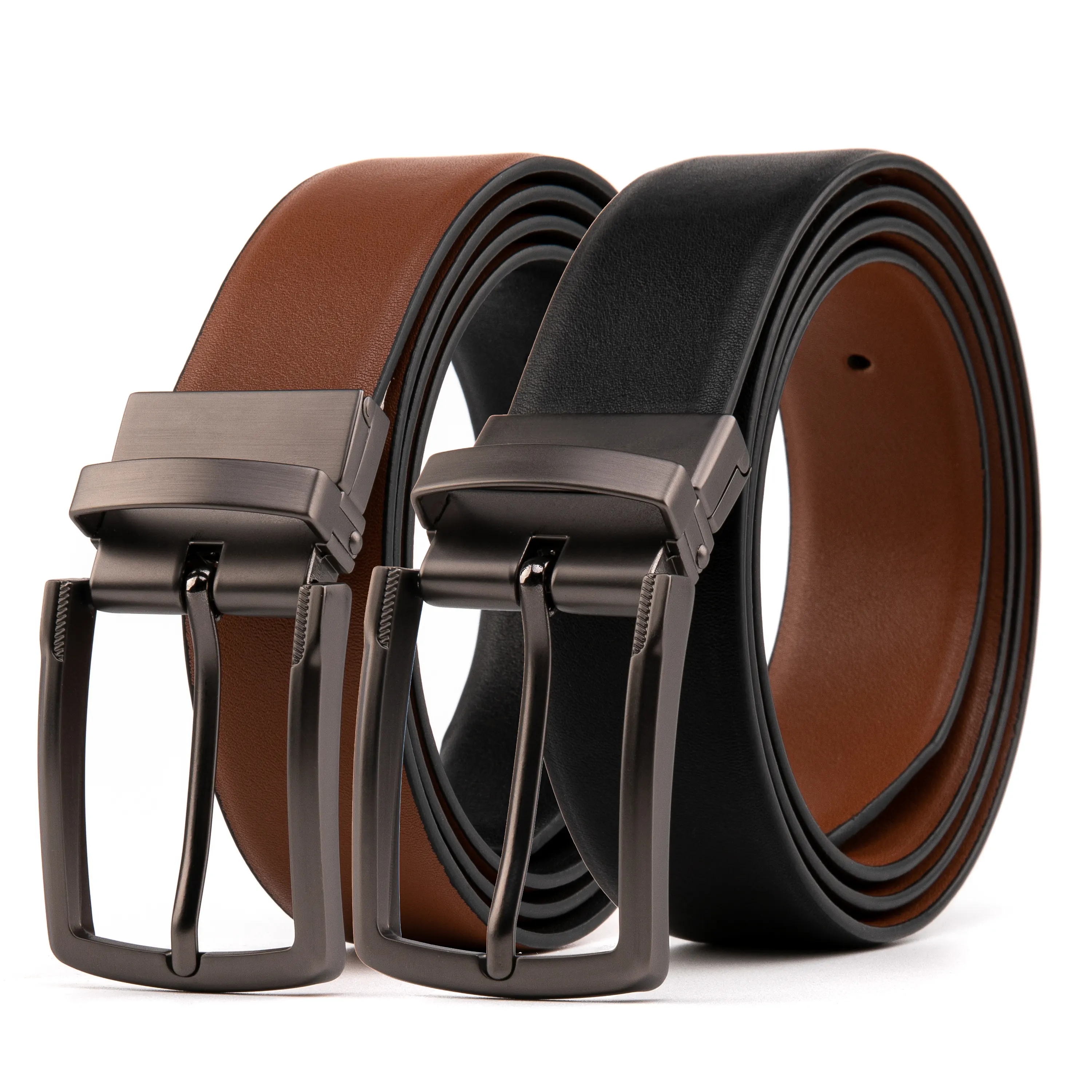 Alfa Hot Sale Men Reversible Belt PU Leather Dresses Belt Custom