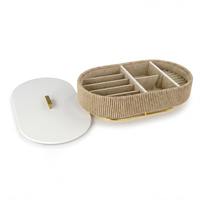 Boîte à bijoux de luxe personnalisée en bois et cuir PU, organiseur de rangement pour bijoux, emballage cadeau pour collier, bague, boucles d'oreilles, en stock