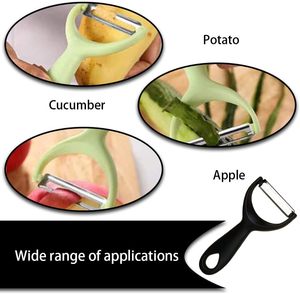 Best Selling Stainless Steel Y-Shaped Vegetable Fruit Sharp Peeler Grater Slicer <b>Kitchen</b> <b>Gadget</b> Black Plastic PP Handle Direct - Product Image 6