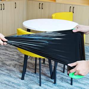 Film étirable noir en PEHD Huamaohengchun 12'' x 1000ft, lot de 4, 80 gauge, résistance industrielle, film rétractable de qualité alimentaire, durable - Product Image 2