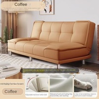 Sofá cama de cuero plegable de doble uso moderno para apartamentos pequeños Alquiler simple Protección contra arañazos de gato integrada para la vida