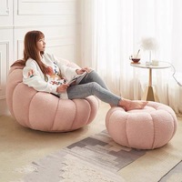 Canapé-lit moderne tufté réglable en forme de citrouille, chaise de loisir, couleur personnalisée, pour hôtel, salon, tissu