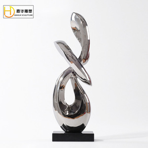 Escultura Irregular de Acero Inoxidable Jiahua con Acabado de Espejo, Arte Decorativo para Exteriores, Montaje en Suelo, Diseño Geométrico Abstracto - Product Image 3