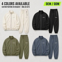 Ensemble de survêtement rétro personnalisé de haute qualité pour hommes, veste de survêtement zippée en nylon et pantalon de jogging assorti, streetwear, marque privée, fabrication en usine