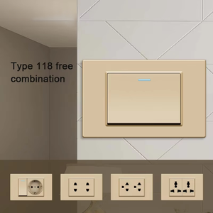 Interruptor de Pared Delgado 118 de 2 Ganglios y 1/2 Vía en Dorado, <span class=keywords><strong>Precio</strong></span> al por Mayor, Enchufes y Interruptores Eléctricos para el Mercado Estadounidense - Product Image 2