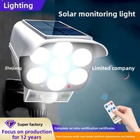 Lampe de surveillance solaire avec simulation de caméra, lumière de route à induction, étanche IP44, pour maison, extérieur, cour, mur
