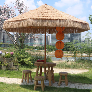 Sombrilla Plegable de Aleación de Aluminio con Techo de Paja para Exteriores, Playa, Jardín, Granja, Gazebo para Exteriores - Product Image 1