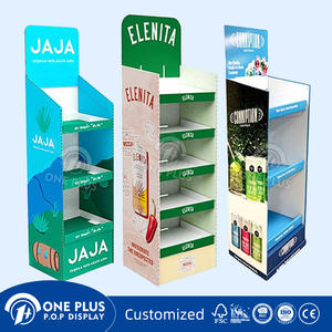 Giá để trưng bày sản phẩm bằng giấy, gấp gọn được, thân thiện với môi trường, phủ lớp chống tia UV, có logo tùy chỉnh, dành cho cửa hàng bán lẻ, siêu thị, dạng đứng tự do, dùng làm giá trưng bày điểm bán hàng (POS) - Product Image 1